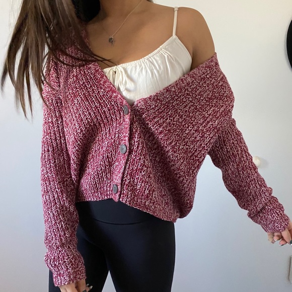 NWOT red knit cardigan - Picture 5 of 5